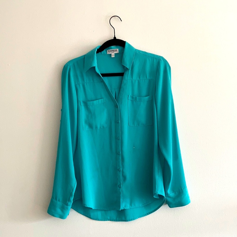 Express Portifino Blouse | SP | Slim fit | Aqua button up